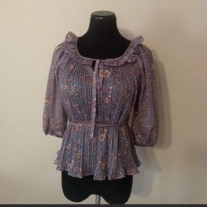 Vintage floral Tracy prairie top